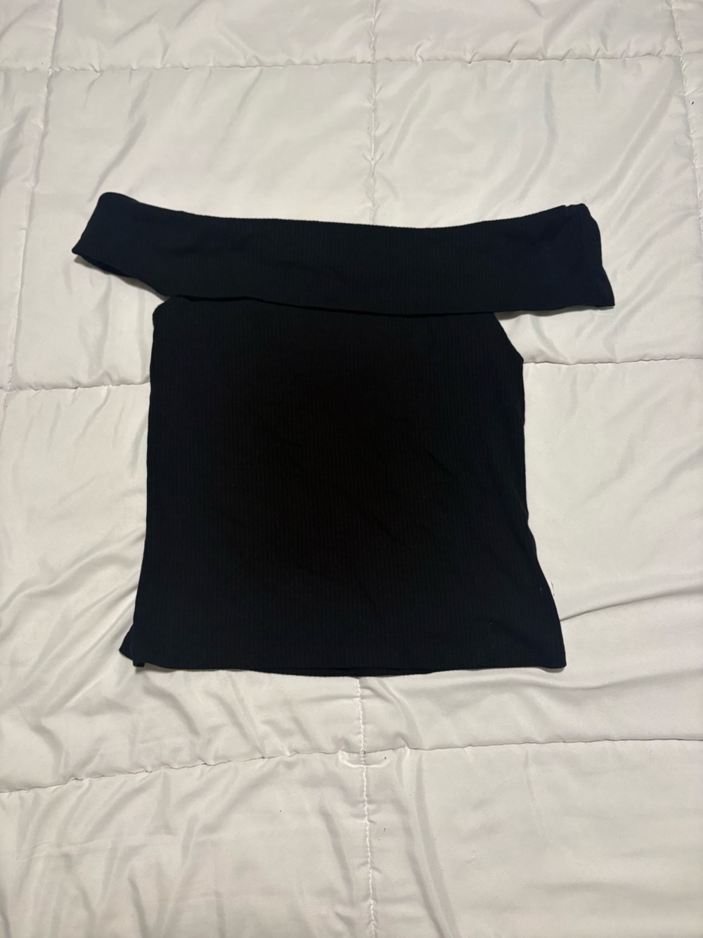 Old Navy Black One-Shoulder Ribbed Top
